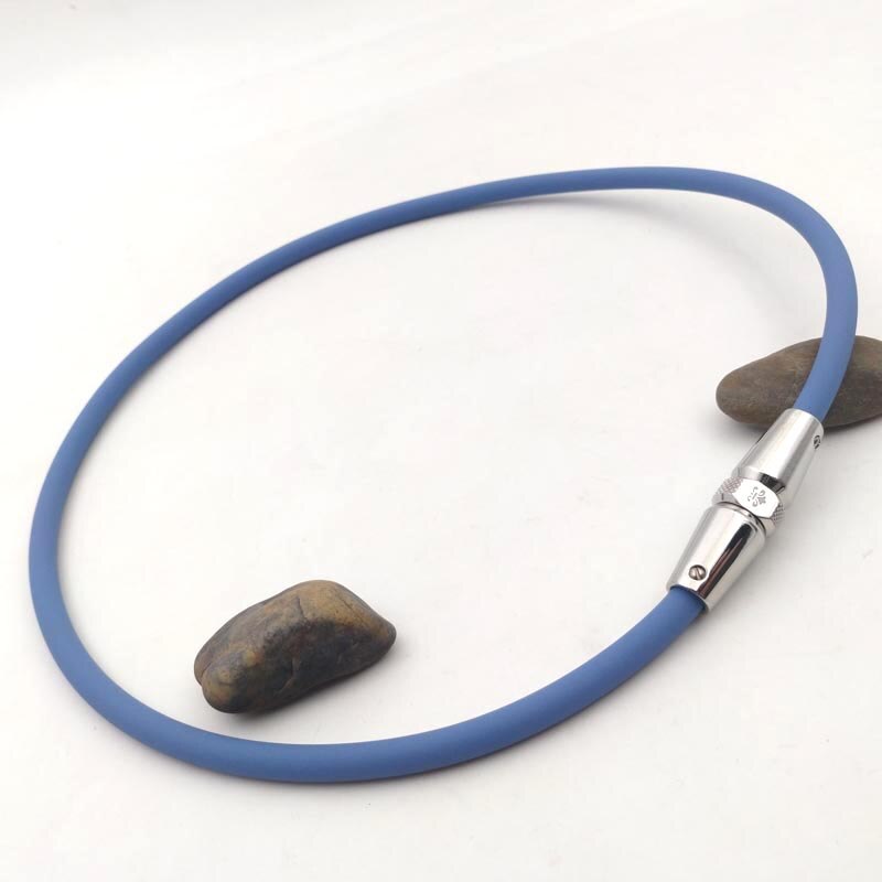 , de mode sport energie ketting, rvs gezondheid ketting Hoge negatieve ionen energie ketting: blue / 50cm