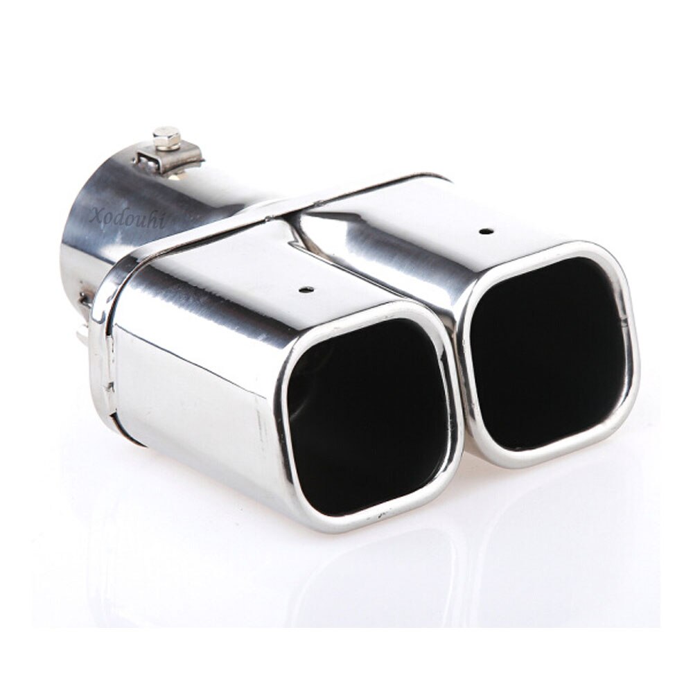 For Hyundai Tucson car cover muffler exterior end pipe outlet dedicate stainless steel exhaust tip tail 1pcs: Silver