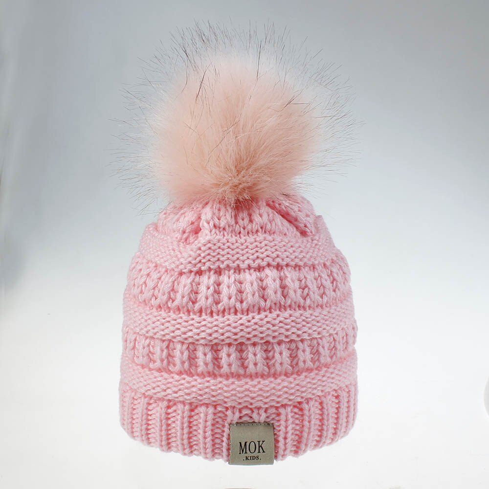 Chapeau en laine tricoté pour garçons et filles, modèle d&#39;hiver , joli grand chapeau boule de cheveux, 7 couleurs, accessoires photo, chapeau pour -né,: 2