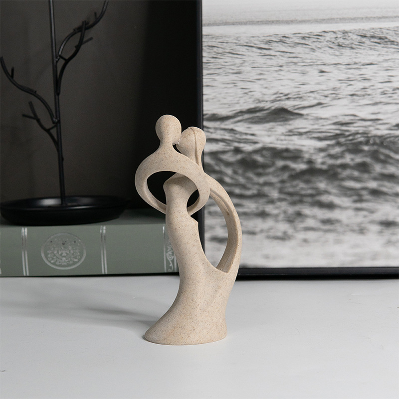 Sandstenspar ornamenter, moderne og enkle skulpturer, hjemmelavet harpiks håndværk dekoration