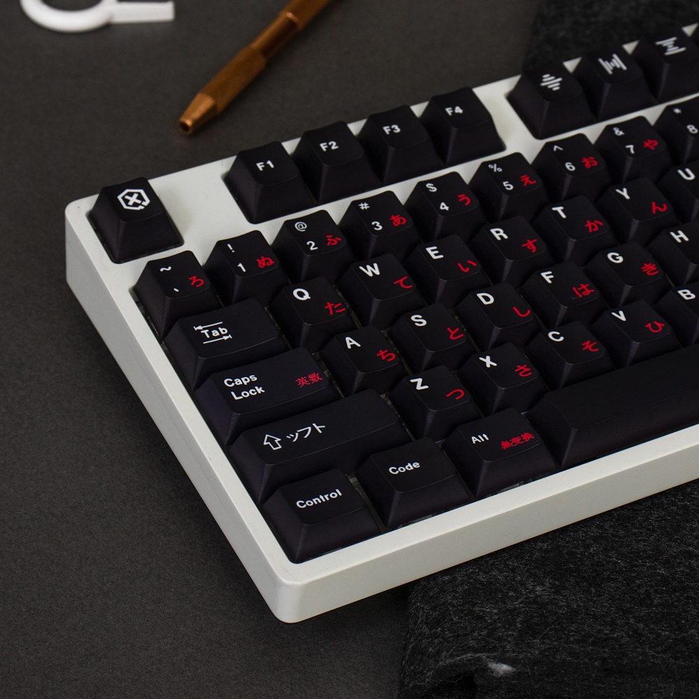 GMK WOB Red Cyrillic PBT 129 Keys DYE Sublimation Cherry Profile Keycaps Japanese Personality Keycaps For Mechanical Keyboard