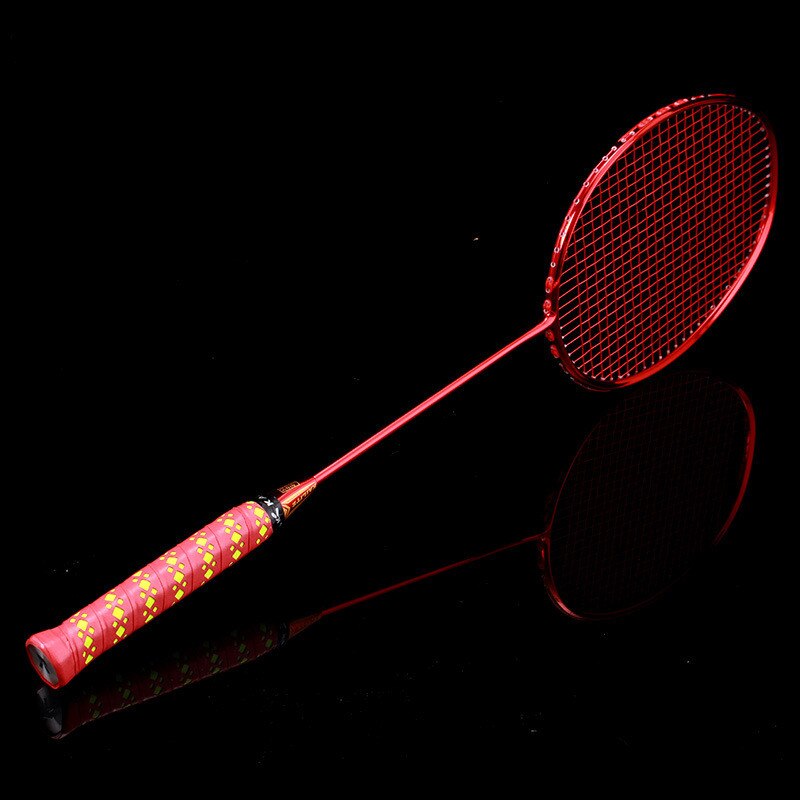 4U 82g Ultralight Full Carbon Badminton Racket Racquet Plating Process 22-32LBS Sport Competition Badminton Rackets: Red