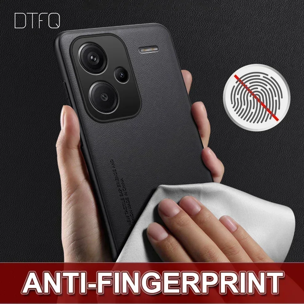 Capa Traseira Anti Choque para Xiaomi, Capa De Couro De Luxo Para Redmi Note 13 Pro Plus