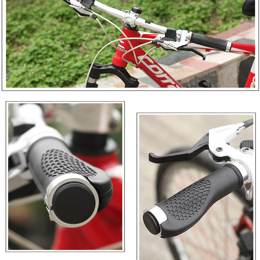 1 paire de poignées de vélo imperméables antidérapantes vtt poignées ergonomiques en caoutchouc VTT poignées de guidon vélo vélo accessoires de vélo