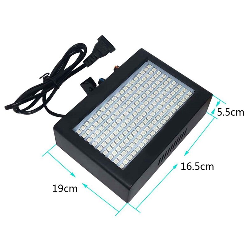 180 led stroboscoop zaklamp draagbaar 35w rgb afstandsbediening geluidsregeling stroboscoop snelheid instelbaar voor podium disco bar feest club (eu-stekker)