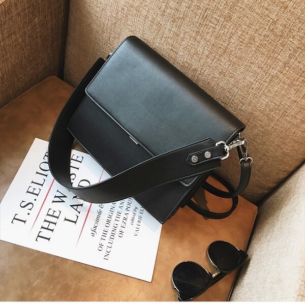 ins sacs à main chauds femmes simple commute mallette sac carré PU sauvage épaule Messenger sac multi-fonction OL dames: 03 Black