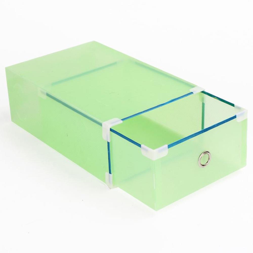 Foldable Plastic Storage Box Thicken Crate Clothes Shoes Drawers Clear Storage Organizer For Home Save Space Accessories: Green