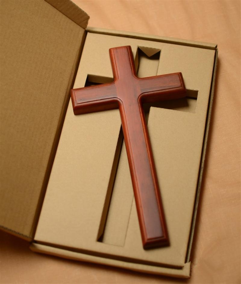 32Cm Muur Opknoping Kruis Decoratie Jesus Cross Craft Decor Wanddecoraties Mahonie Kruis Voor Home Decor