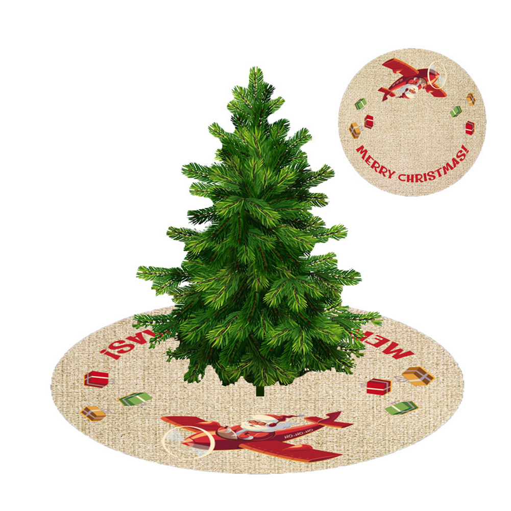 90cm Christmas Tree Skirts Floor Mat Personality Exquisite Wear-resistant Plush Edge Cover Year Xmas Party Home Decoration