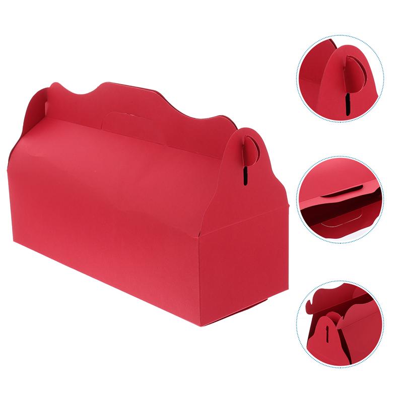 6Pcs Cake Packaging Boxes Rectangle Food Packing Boxes Portable Cake Container