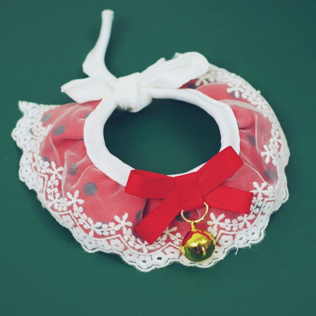Sciarpa per animali domestici bavaglino in pizzo per gatti cucciolo sciarpa per collo di gatto turbante sciarpa per colletto grande sciarpa per turbante cappotto accessori per cani pettinare: Rosso / M