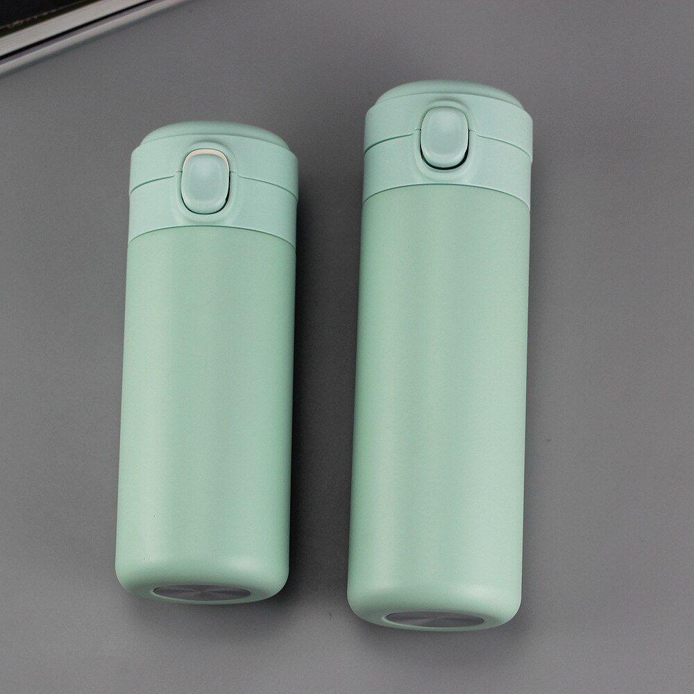 200ML dessin animé eau chaude Thermos tasse bouteille en acier inoxydable vide flacons Thermo tasse café thé voyage Thermocup: 350ml / green