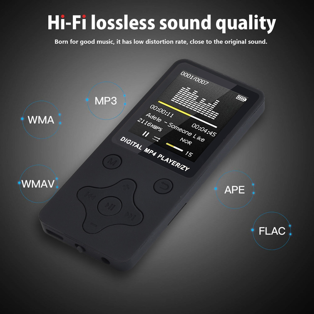 Ultra-dunne 1.8-inch TFT Display MP3/MP4 Lossless Geluid Muziekspeler FM Recorder Matte Materiaal Body breekpunt Afspelen Speler