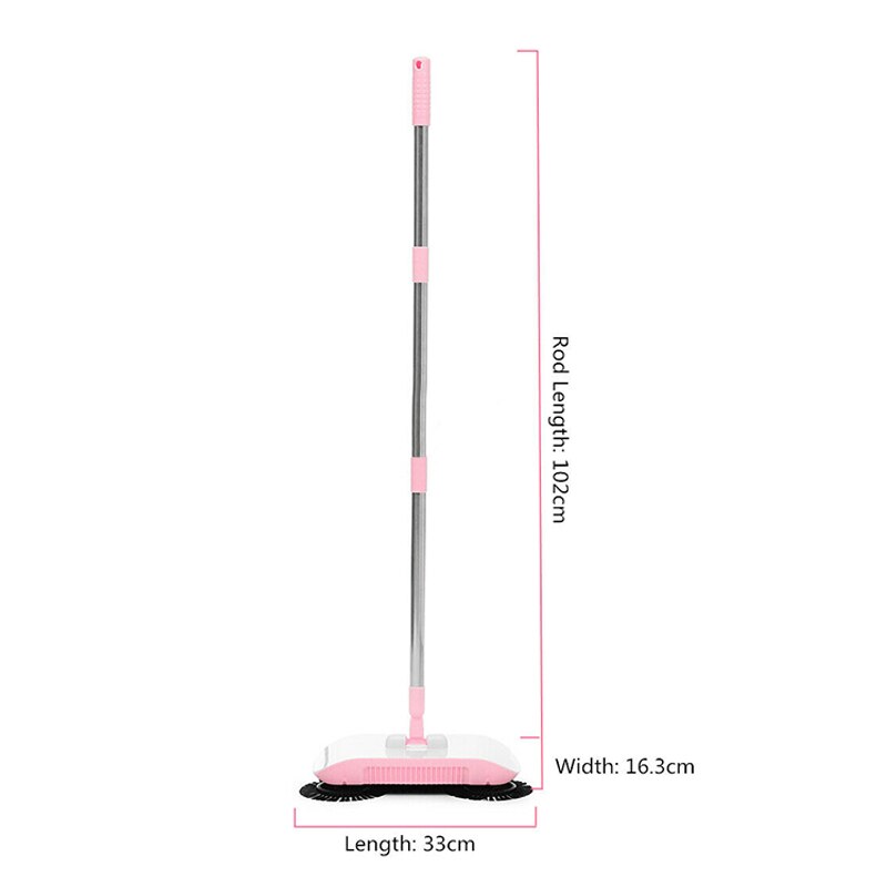 2 in 1 Hand Push Lazy Cleaning Sweeping Broom Set Home Sweeper with Rags 66CY