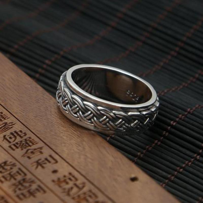 Roterbara herrringar vintage punk hampa rep äkta 925 sterling silver fina smycken