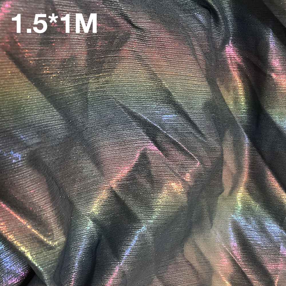 Holografisk regnbue chiffon stof reflekterende gradient ombre til han kinesisk kostume tørklæde gardin tøj til sommer: B