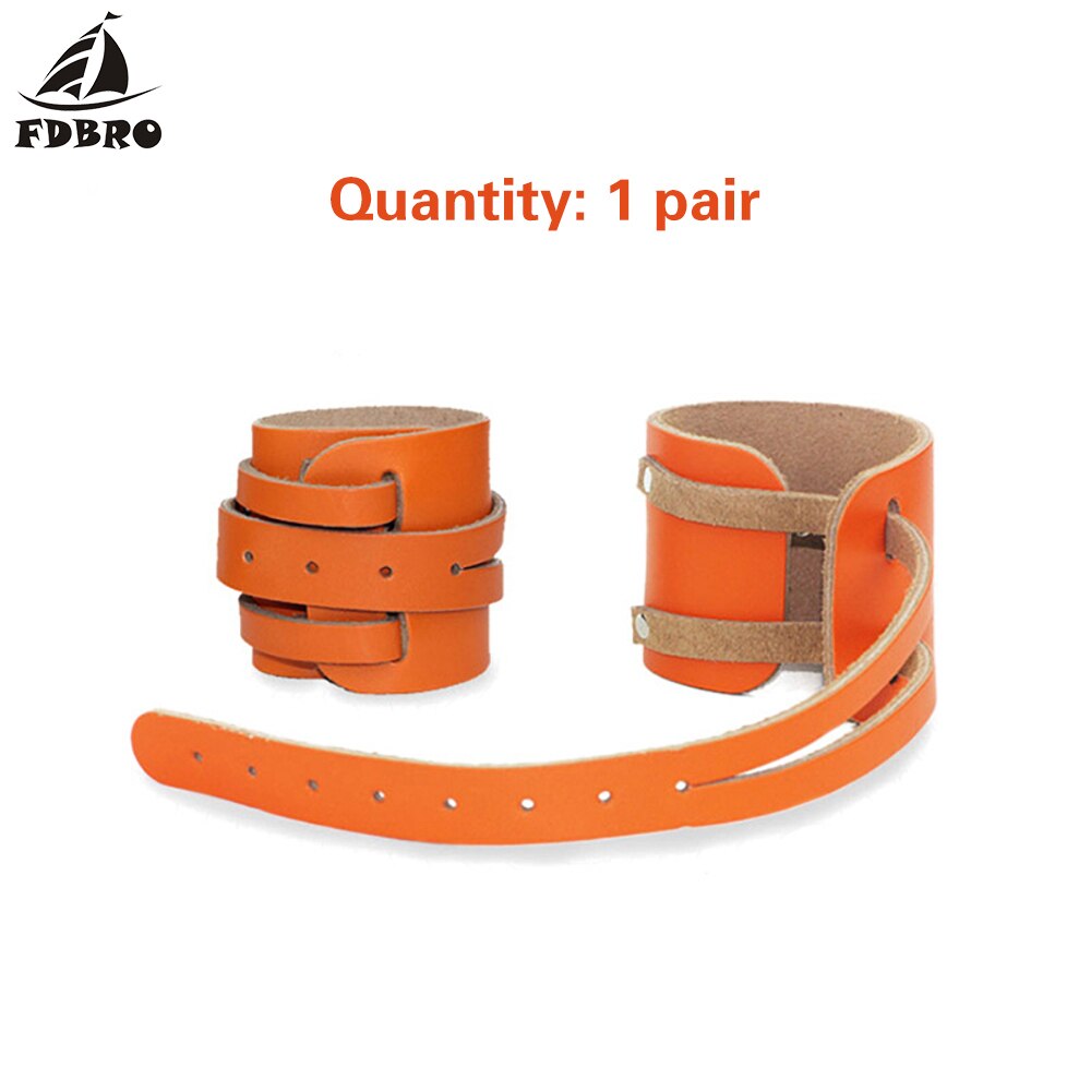 Fdbro 2 stk lær armbånd vektløfting håndleddsstropper for dumbbell gym muskulasjon vektstang fitness hansker bryter håndleddstøtte: Oransje