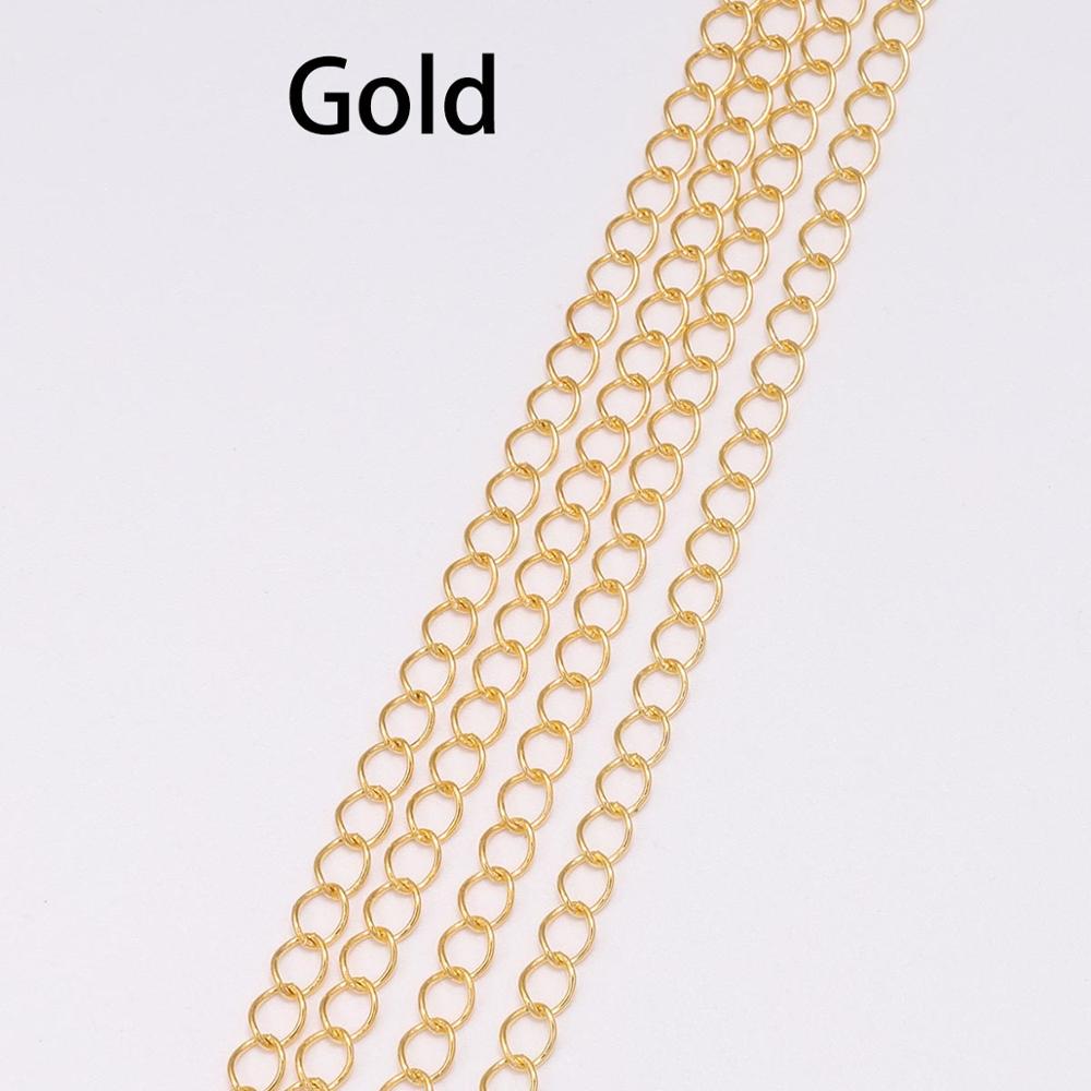 5m 10 mt/los Halskette Verlängerung Kette Lange Verknüpfung Öffnen Ring Erweiterte & Erweiterung Schwänze Ketten Liefert Für Schmuck Machen zubehör: Gold / 5M