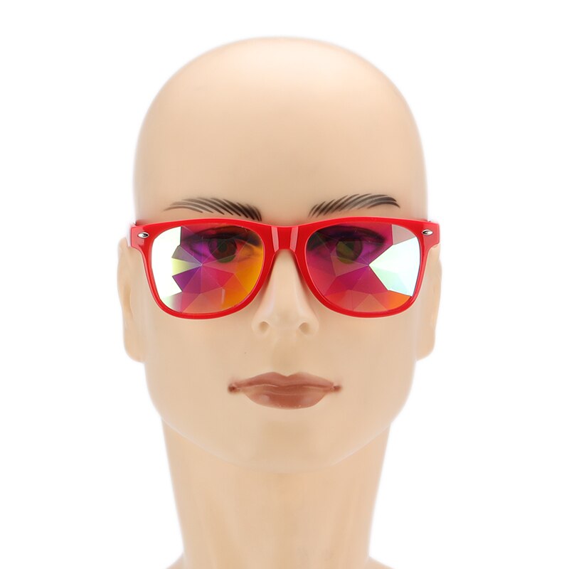 Kaleidoscope Glasses - Rainbow Prism Rave Festival Eyewear - Red & Blue 3D Effect for EDM Parties