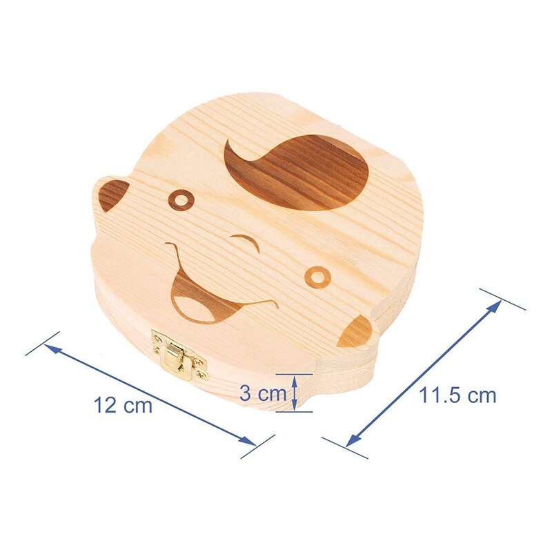 Caja para guardar dientes de bebé, guardar organizador caja para dientes de leche caja de recuerdo de dientes de madera para bebé niños dientes de leche almacenamiento de memoria