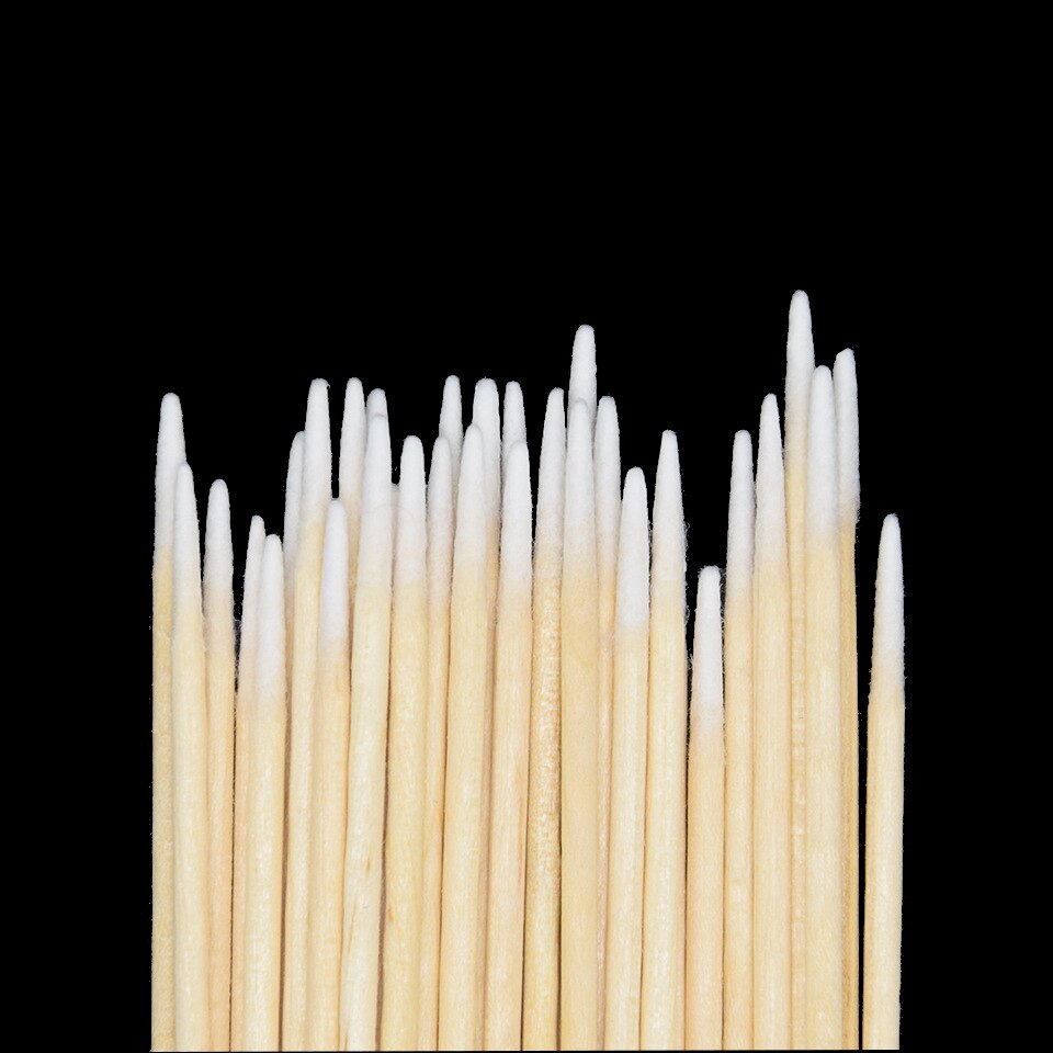100pcs Disposable Wood Cotton Swab Cotton Buds Cosmetics Permanent Makeup Q-tips