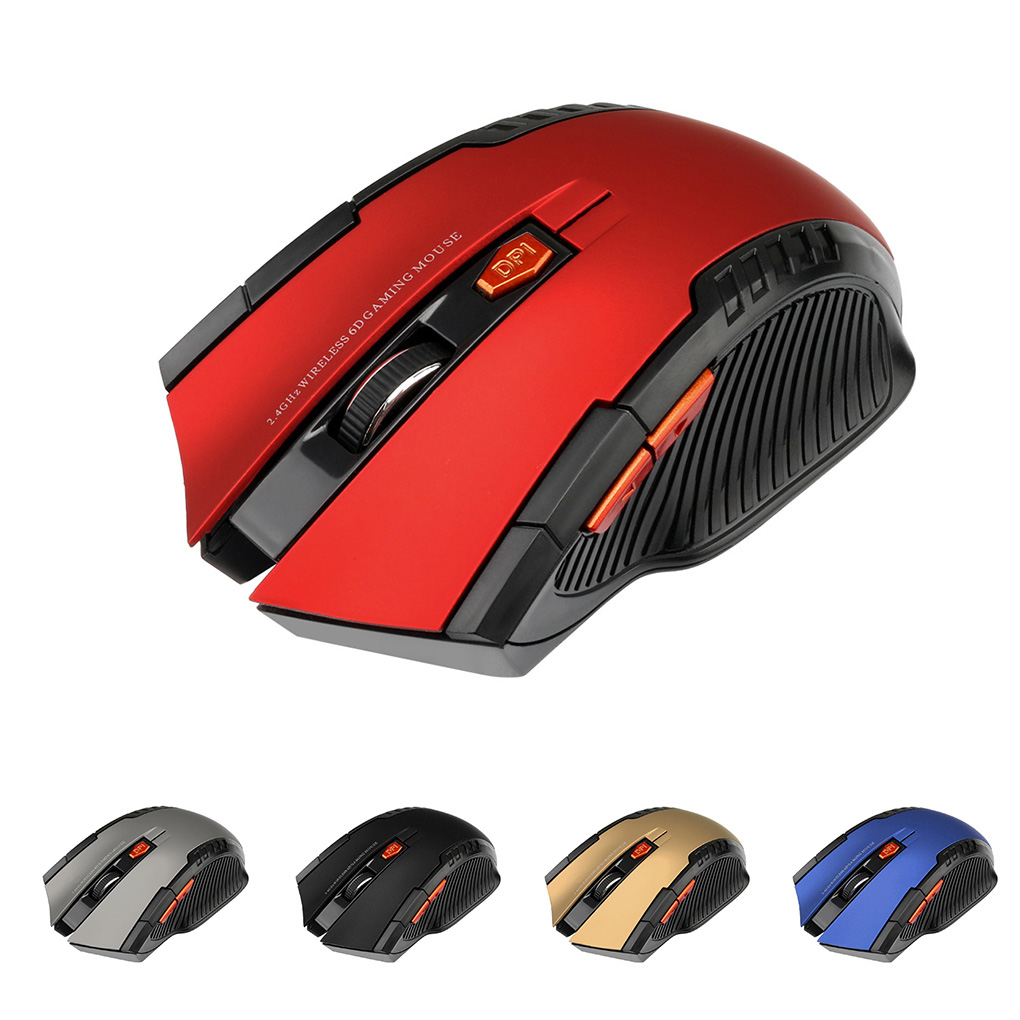 Souris optique sans fil 1600 Ghz, 2.4 DPI, 6 boutons, pour ordinateur et Portable