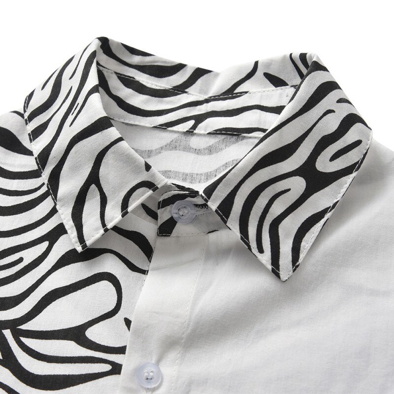 Jongen T-Shir Jongen Zebra Strepen Shirt Gentlewear Korte Mouwen Top Kinderen Casual Pocket Blouse Zomer Kid Kleding 1-7Y