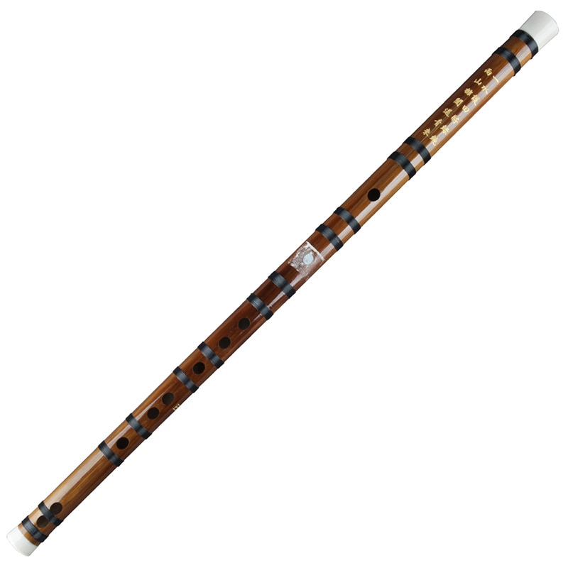 Bambusfløjte med sort linje traditionel kinesisk håndlavet træblæsermusikinstrument forsyning fingersætning diagram
