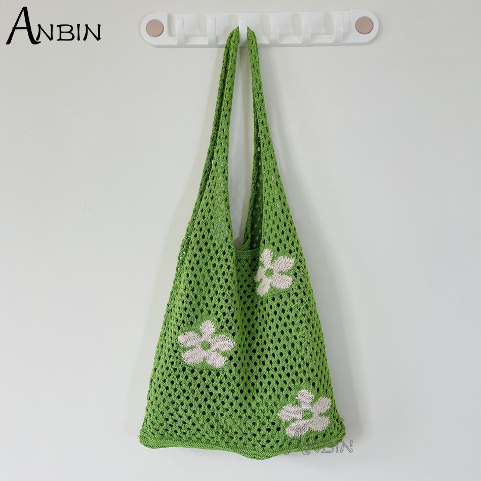 Mode Gebreide Vest Vrouwen Schoudertassen Bloemen Zomer Strand Bakken Gehaakte Tas Grote Capaciteit Vrouwelijke Handtas Shopper: 9