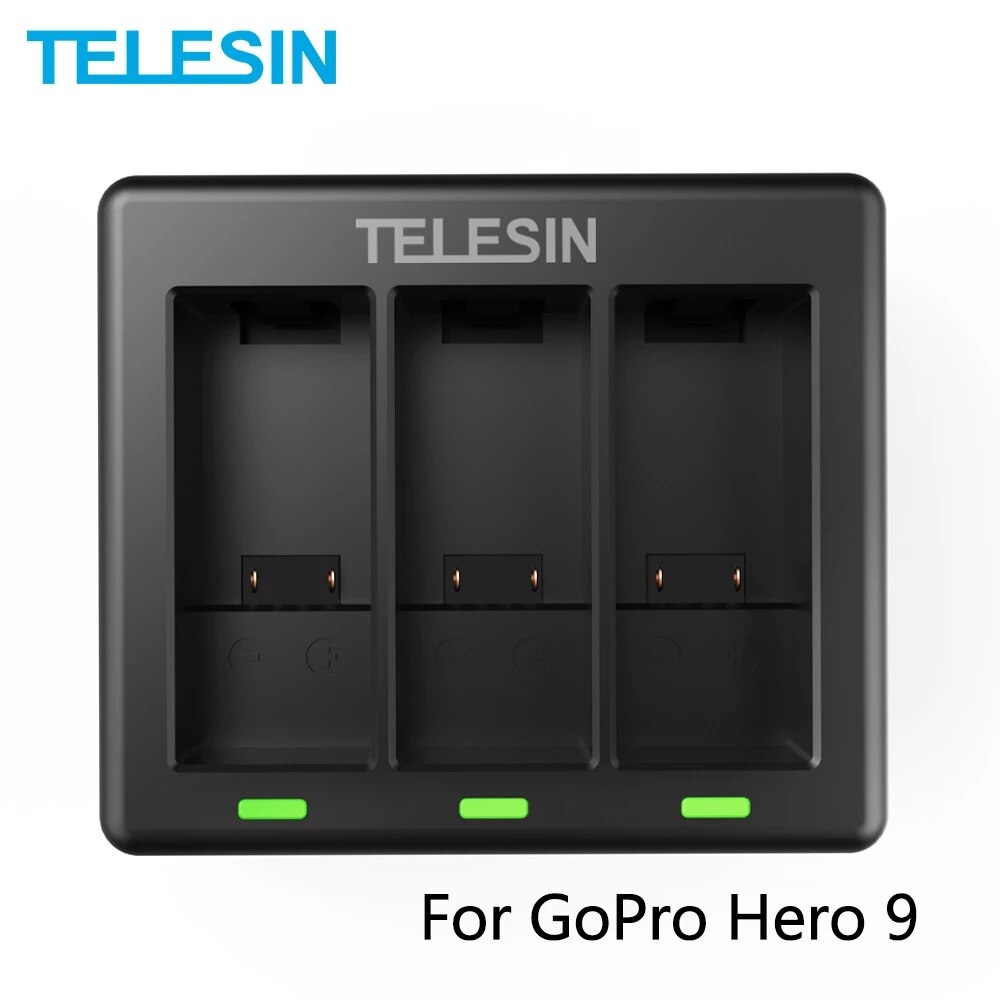 Telesin 3 Manieren Batterij Lader Met Led Licht Opladen Box Voor Gopro Hero 9 Black Action Camera Batterij Accessoires
