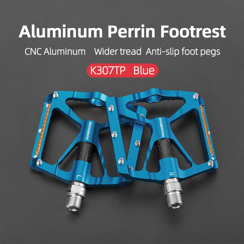 ROCKBROS – pédales de vélo ultralégères et réfléchissantes, accessoires de cyclisme: K307PT Blue