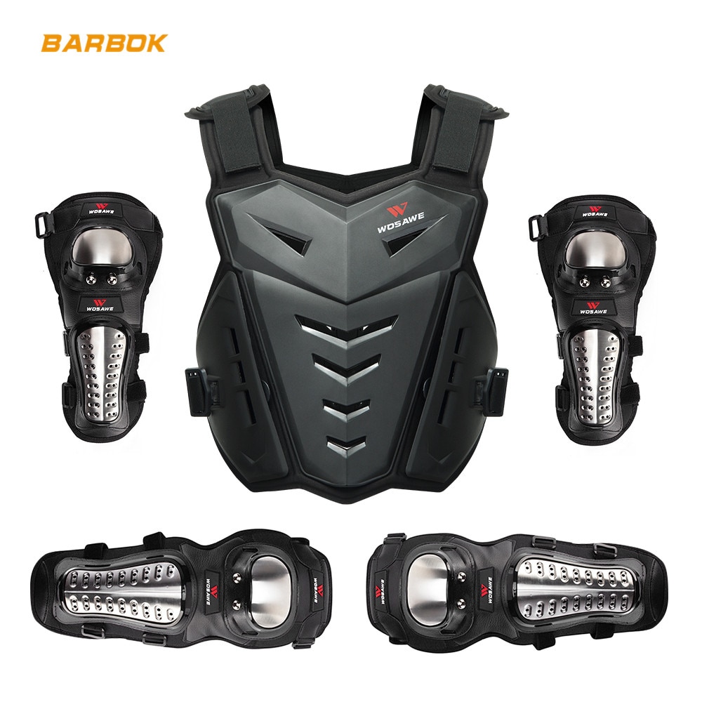 WOSAWE Adult MTB Motorcycle Armor Jacket Motocross Vest Back Chest Body Protector Off-Road Motorbike Protective Gear Armor Suit