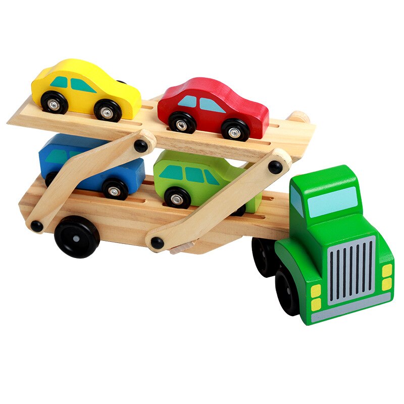 freundlicher holz Block Auto modell Puzzle demontage demontage doppel Aufzug lkw montiert werden können rollen modell spielzeug: doppelt Decker