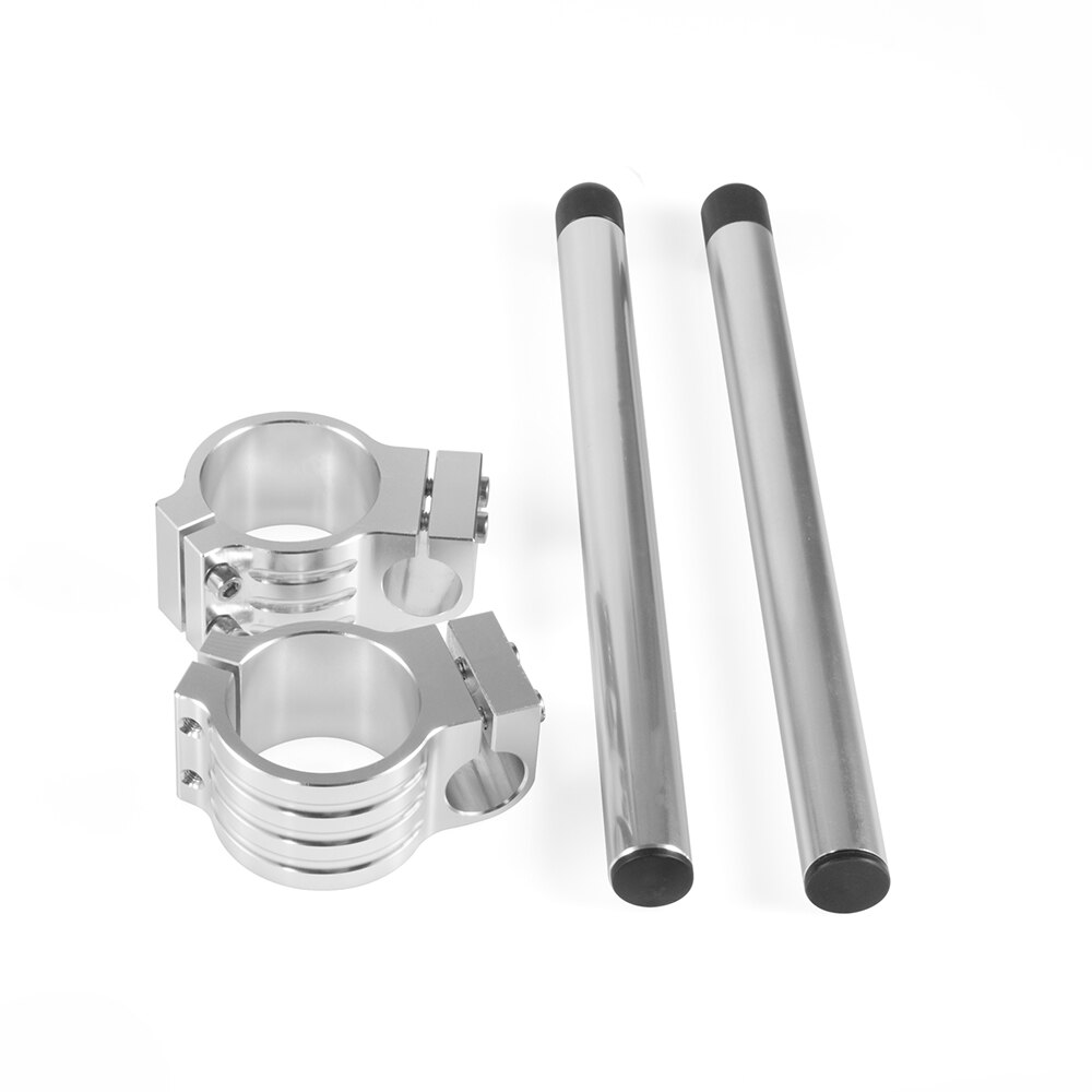 50mm universal clip on bar styret clip-ons silver clip on clamp gaffel handtag bar motorcykel tillbehör: 1 uppsättning