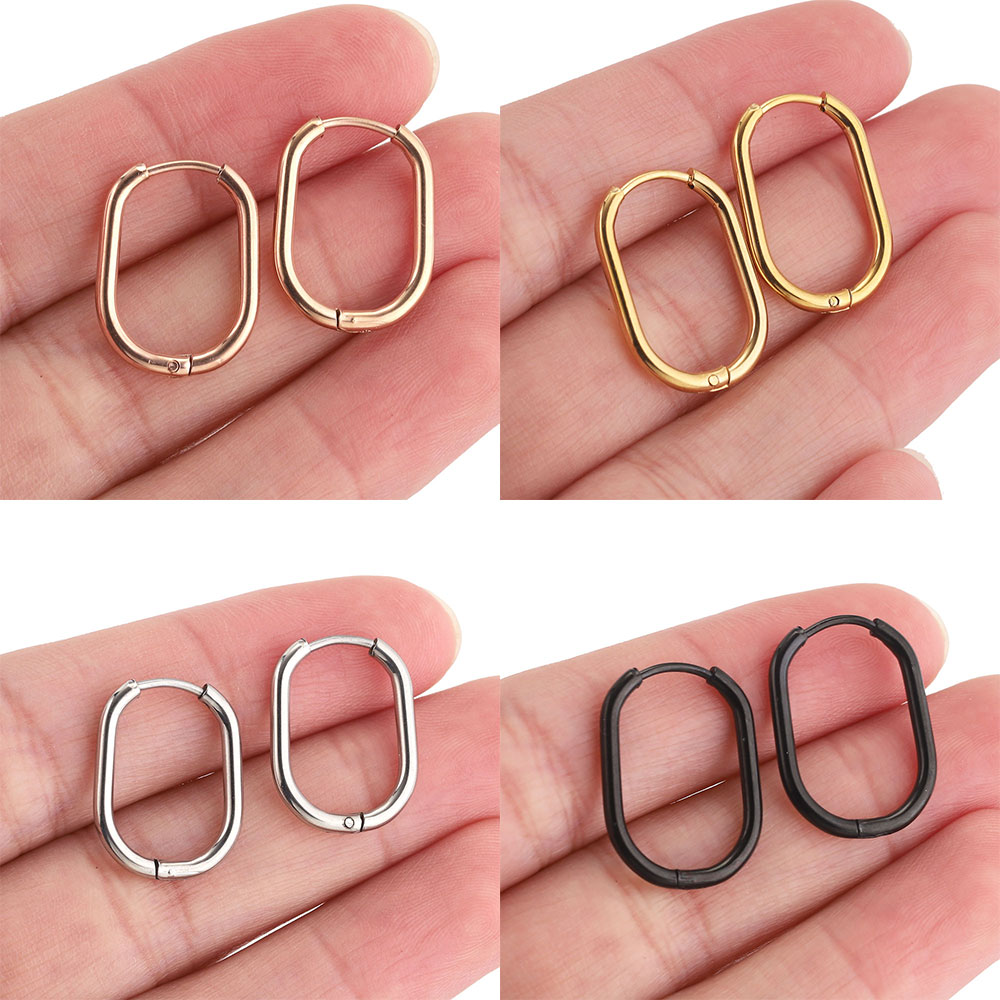 Pendientes de aro de acero inoxidable para mujer, joyería para Piercing, aro para prevenir alergias, joyería al por mayor, 6 uds.