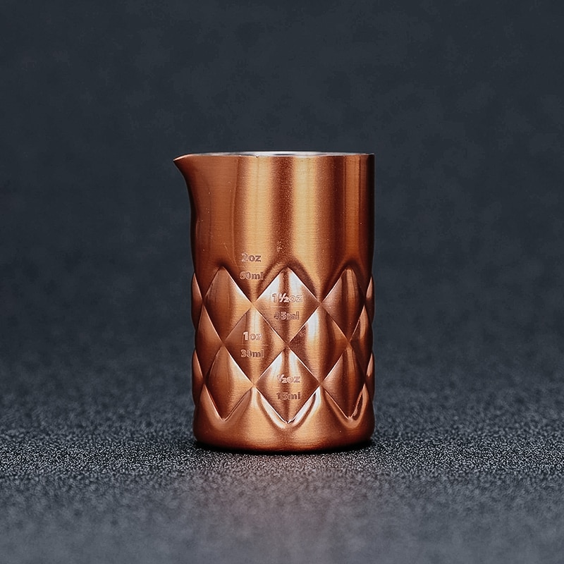 100ml 304 mittakuppi työkalut baarimitta cocktail jigger - metallitanko alkoholimitta kaatoputkella hopea/kupari