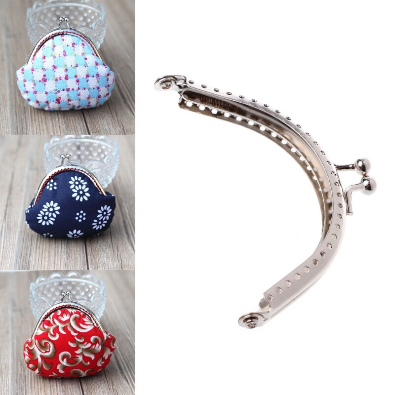 1 st 8.5cm metallpungväska diy hantverksram kysslås lås tillbehör damväska accessoriessilver