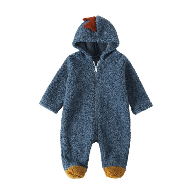 Babyspielanzug Dinosaurier Langarm Mit Kapuze Footies Winter Warme Outfits Mädchen Jungen Solide Ein Stück Baby Kleidung: C / 3 6Monate