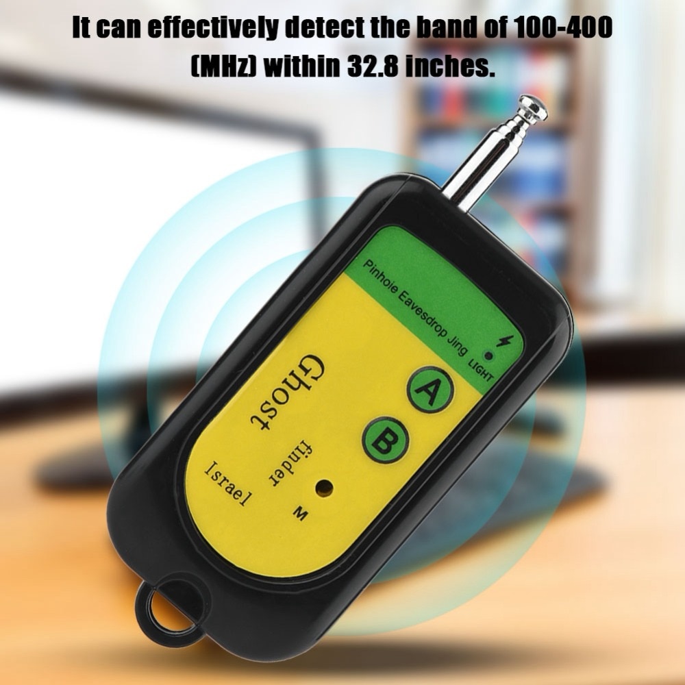 Signal fejl rf detektor kamera gsm trådløs enhed detektion hunde 100 ~ 2400 mhz 1.5v sort mobiltelefon signal detektion maskine