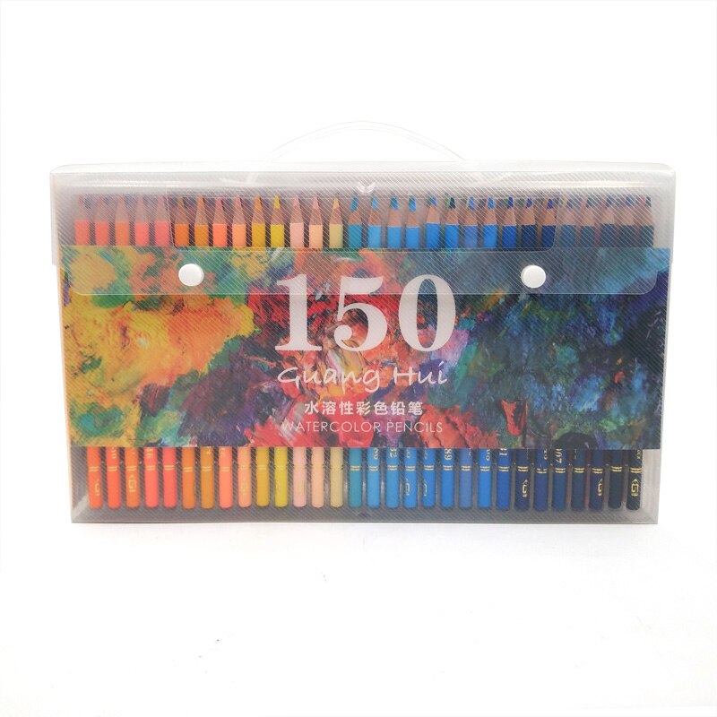 Lápis de aquarela 72 core macio, lápis de cor profissional solúvel em água, para materiais de arte, 12, 24, 36, 48, 150: 150 Colors Set