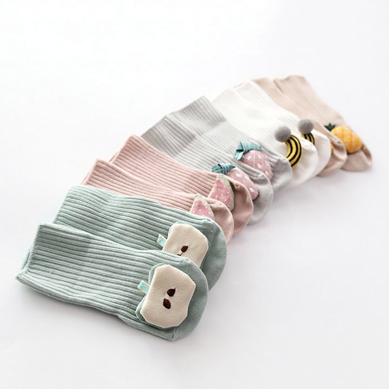 Knit Cotton Baby Girl Boy Socks Cartoon Cute Fruit Anti Slip Baby Socks Infant Toddler Autumn Winter Warm Floor Socks