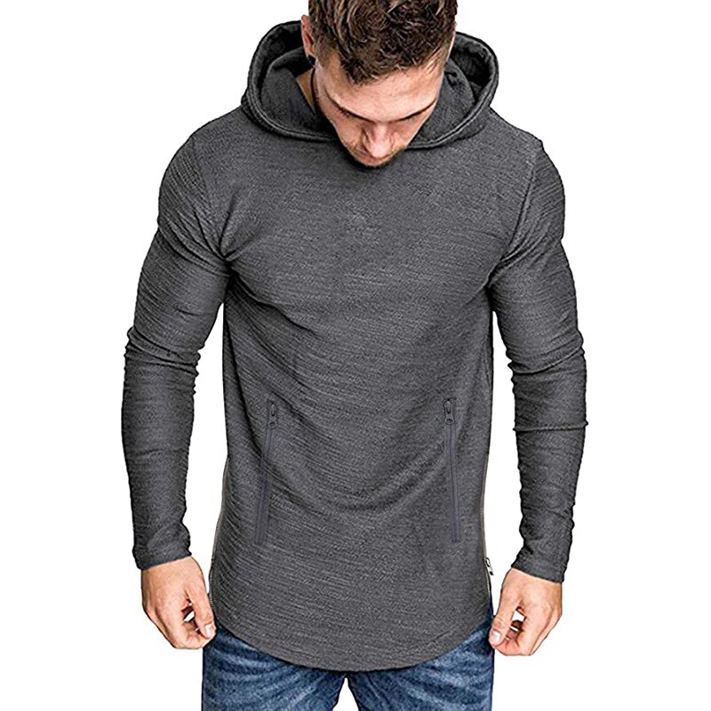 4 cores homens camisolas com capuz manga comprida cor sólida zíper esportes casual outono primavera hoodie exercício outfits plus size S-2XL