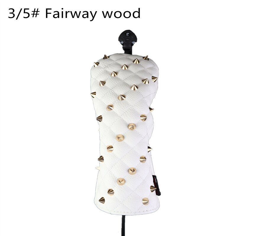 NRC Golf Head Cover for Driver Fairways #3 #5 Hybrids PU Leather Golf HeadCover: Fairway white