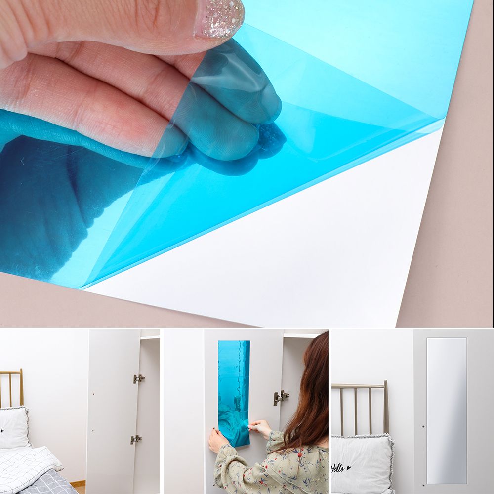 1PC Ultra-thin DIY Mirror Wall Self-adhesive PET Full-body Soft mirror Bathroom Self-adhesive Paper 1515cm