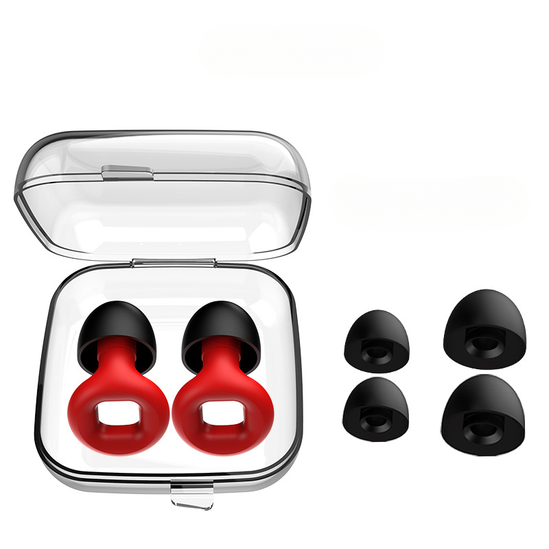 Sound Insulation Noise Prevention Earplug Noise Reduction Sleep Products Deep Sleep Swimming Ear Plug Loop Shape Silent Earplugs: Burgundy