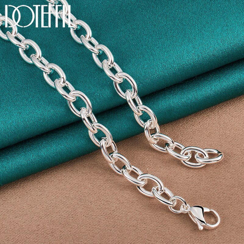 Doteffil 925 Sterling Zilver Vier Bladeren Klaver Hanger 18 Inch Chain Ketting Voor Vrouwen Wedding Engagement Sieraden