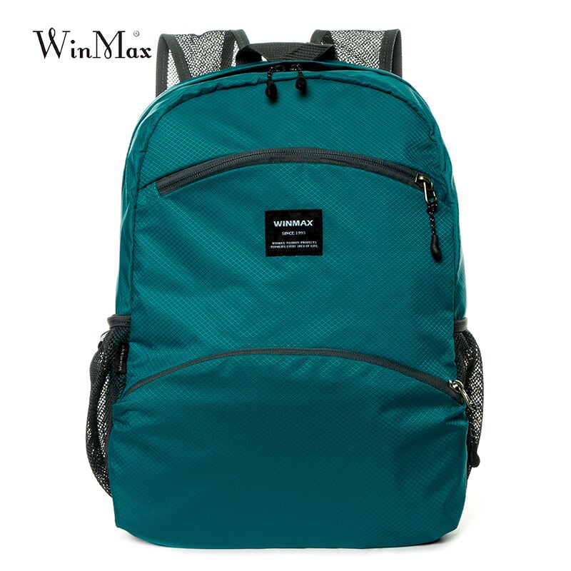 Mochila de viaje de piel de nailon impermeable para hombre, bolsa de viaje transpirable, grande, ligera, plegable, para senderismo, fácil de llevar: Verde