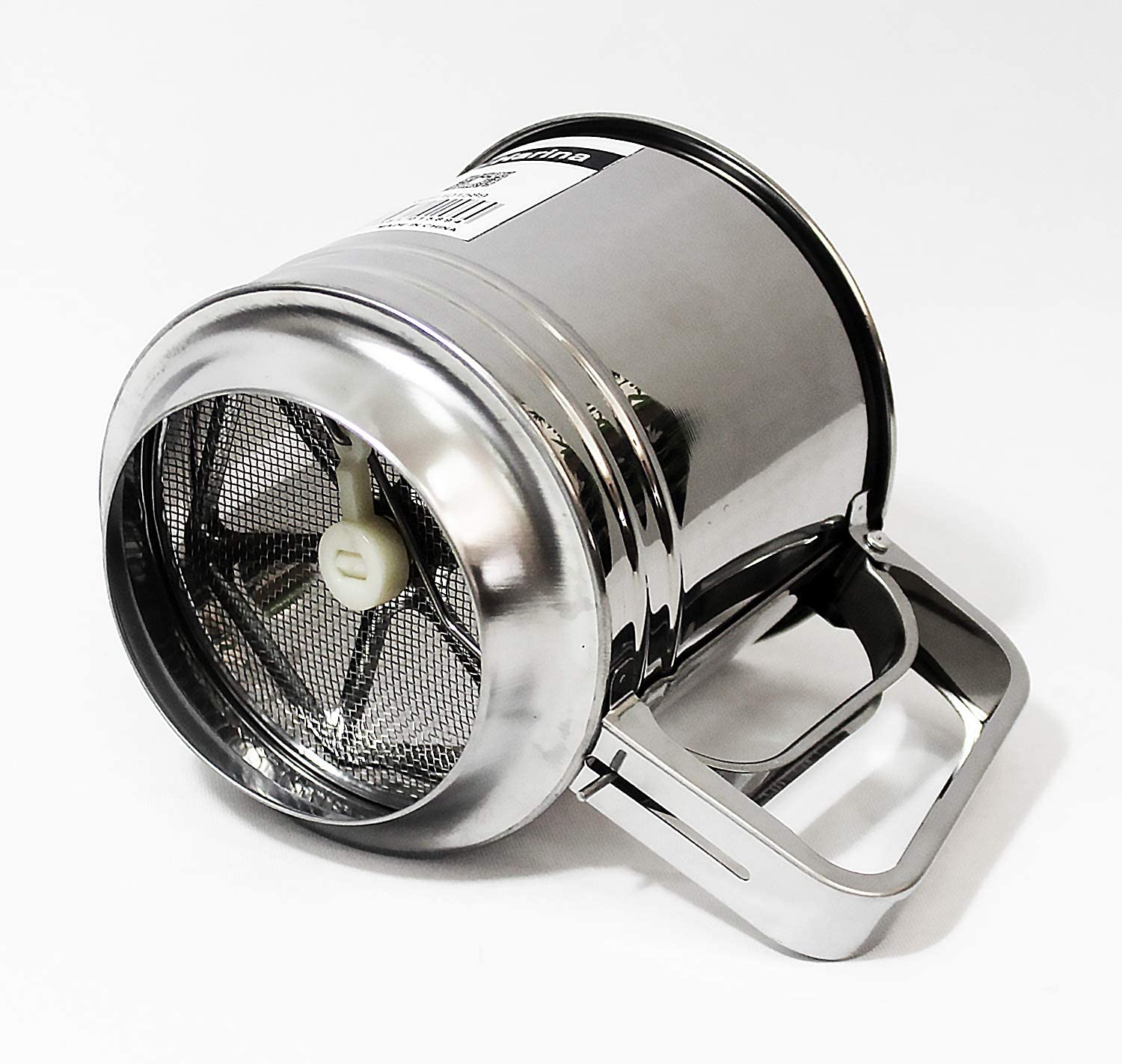 Tamizador de harina para 250/500 gramos Acero Inoxidable Acción de Gatillo Tamiz manual Tamizador Harina Tamiz para repostería