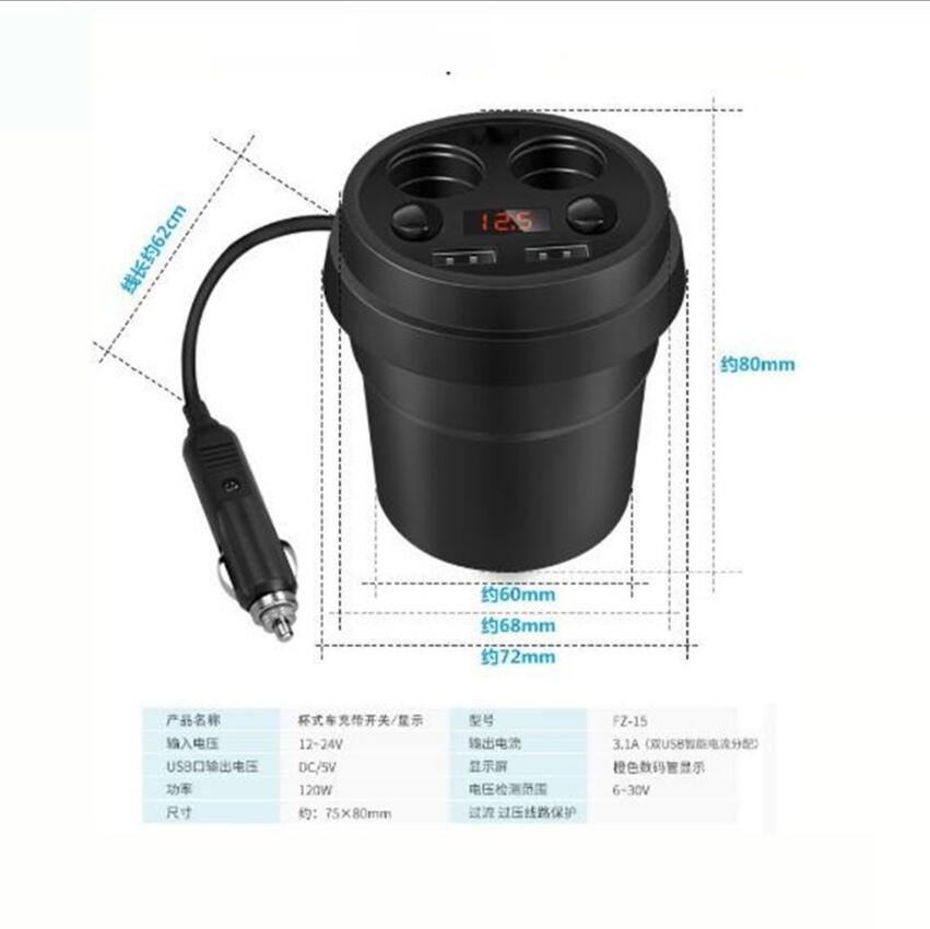 Universal usb oplader stik vandtæt dual ports usb stik  dc 12v 24v 3.1a adapter oplader sæt
