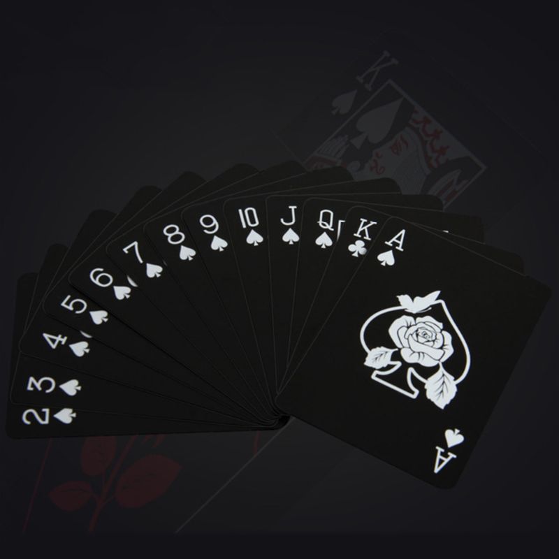 55sheets/box Rose Flower Poker Waterproof Plastic Playing Cards Beginner Practice Poker Cards Rose Playing Card